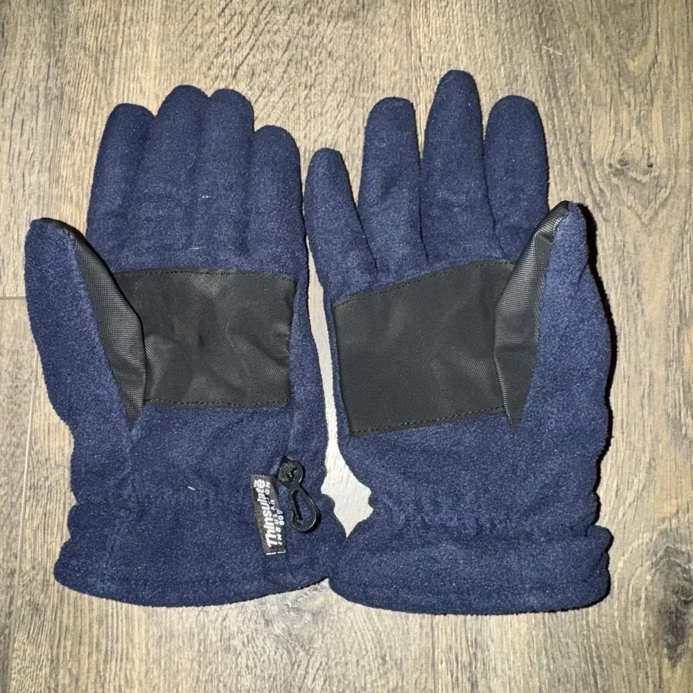 Thinsulate Insulation 80gm Dark Blue Fleece‎ Winter Gloves Unisex M-L Snow Ski
